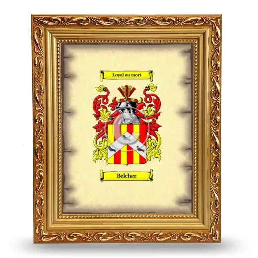 Belcher Coat of Arms Framed - Gold