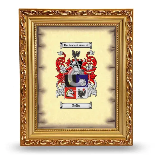 Belio Coat of Arms Framed - Gold