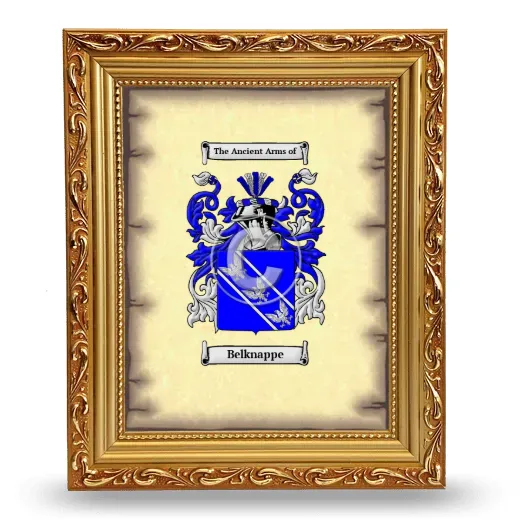 Belknappe Coat of Arms Framed - Gold