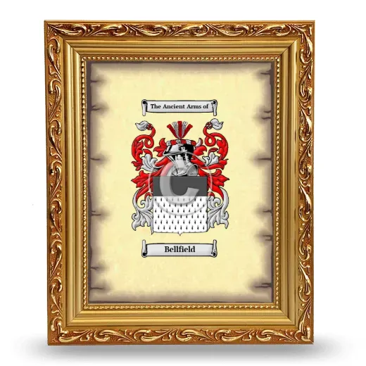 Bellfield Coat of Arms Framed - Gold