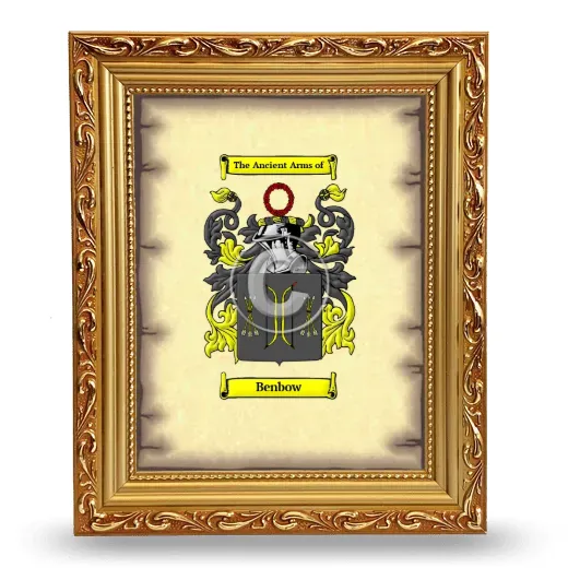 Benbow Coat of Arms Framed - Gold
