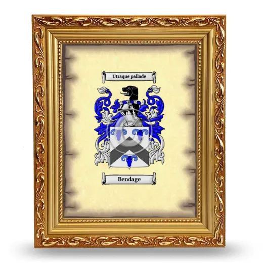 Bendage Coat of Arms Framed - Gold