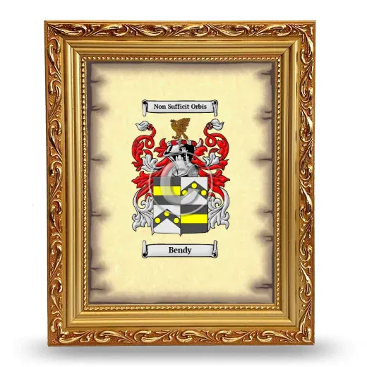 Bendy Coat of Arms Framed - Gold