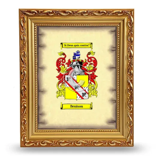 Benison Coat of Arms Framed - Gold