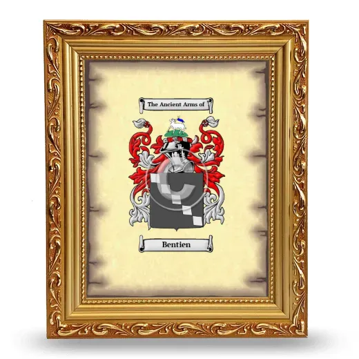 Bentien Coat of Arms Framed - Gold