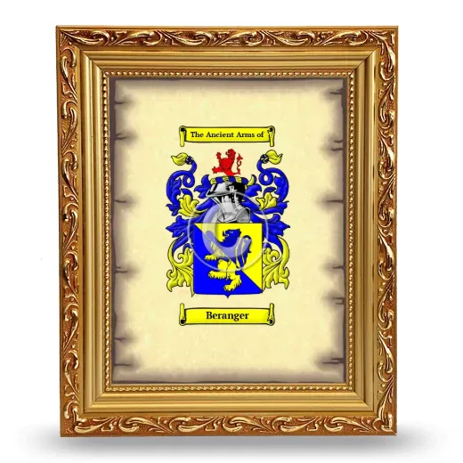 Beranger Coat of Arms Framed - Gold