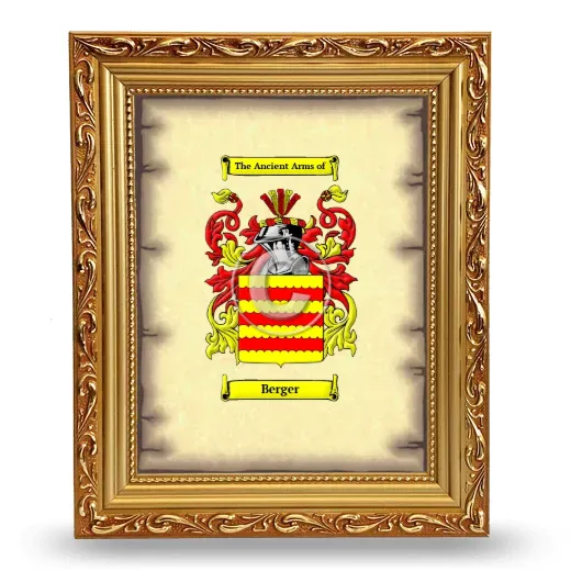 Berger Coat of Arms Framed - Gold