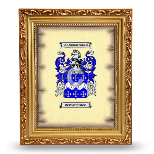 Bernardeston Coat of Arms Framed - Gold