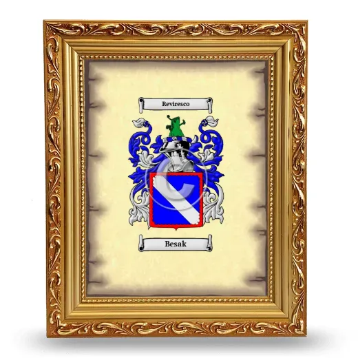 Besak Coat of Arms Framed - Gold
