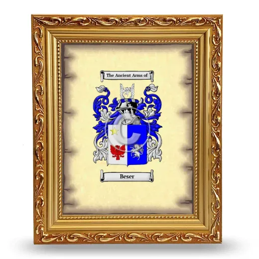 Beser Coat of Arms Framed - Gold