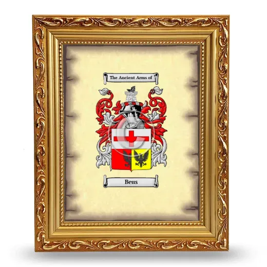 Beus Coat of Arms Framed - Gold