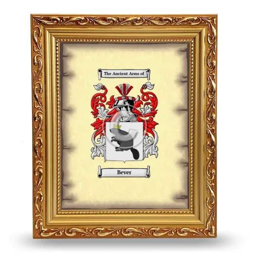 Bever Coat of Arms Framed - Gold