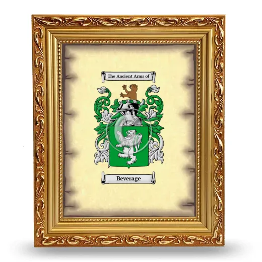 Beverage Coat of Arms Framed - Gold