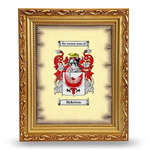 Bickerton Coat of Arms Framed - Gold