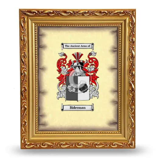Biderman Coat of Arms Framed - Gold