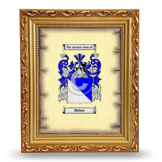 Bieber Coat of Arms Framed - Gold