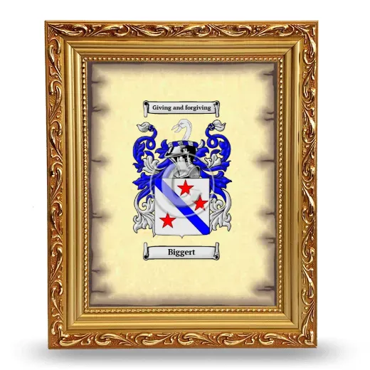 Biggert Coat of Arms Framed - Gold