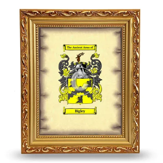 Bigley Coat of Arms Framed - Gold