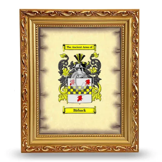 Birback Coat of Arms Framed - Gold