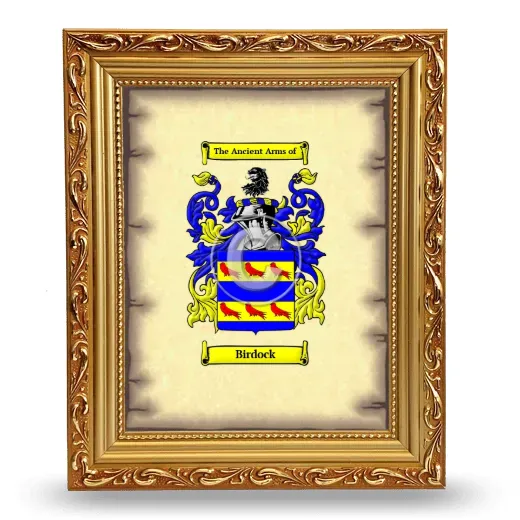 Birdock Coat of Arms Framed - Gold