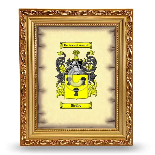 Birkby Coat of Arms Framed - Gold