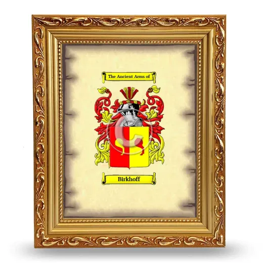 Birkhoff Coat of Arms Framed - Gold