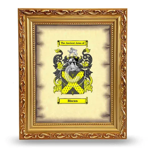 Biscan Coat of Arms Framed - Gold