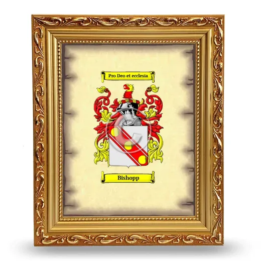 Bishopp Coat of Arms Framed - Gold