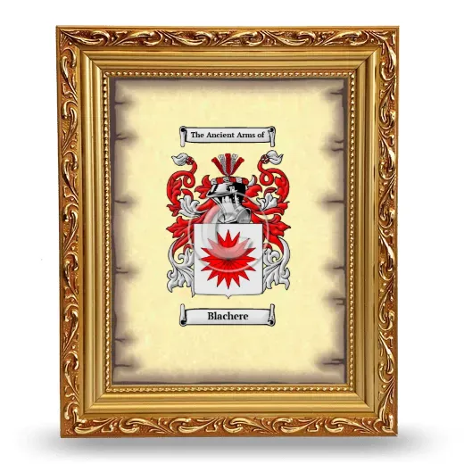 Blachere Coat of Arms Framed - Gold