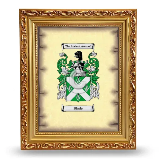 Blade Coat of Arms Framed - Gold