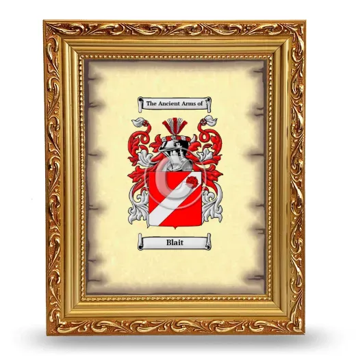 Blait Coat of Arms Framed - Gold