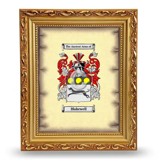 Blakewell Coat of Arms Framed - Gold