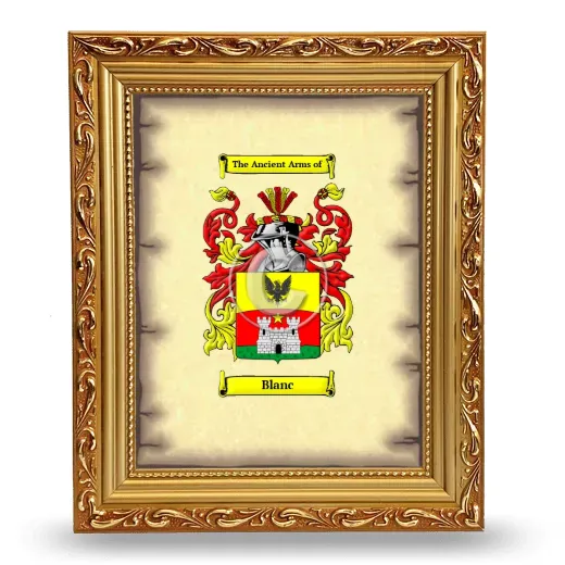 Blanc Coat of Arms Framed - Gold