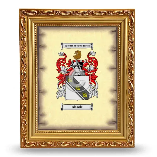 Blande Coat of Arms Framed - Gold