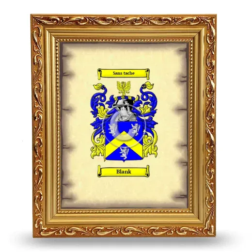Blank Coat of Arms Framed - Gold