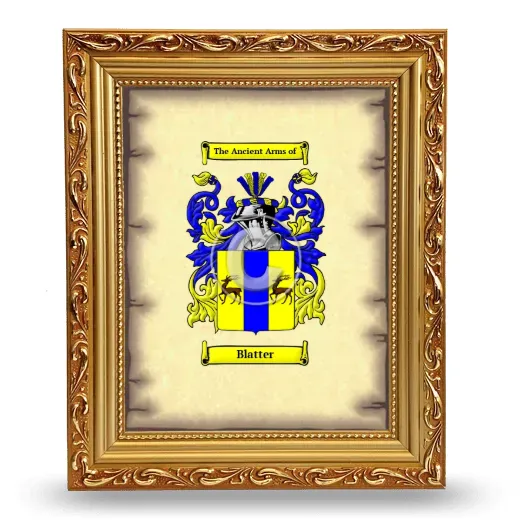 Blatter Coat of Arms Framed - Gold