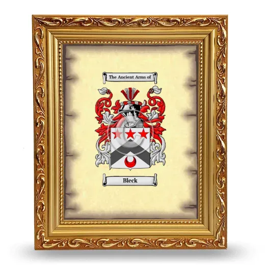 Bleck Coat of Arms Framed - Gold