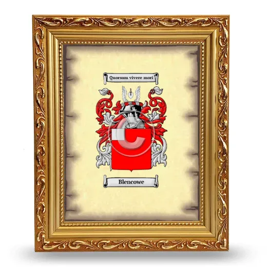 Blencowe Coat of Arms Framed - Gold