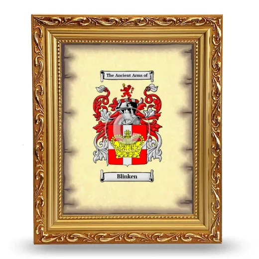Blinken Coat of Arms Framed - Gold