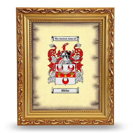 Blithe Coat of Arms Framed - Gold