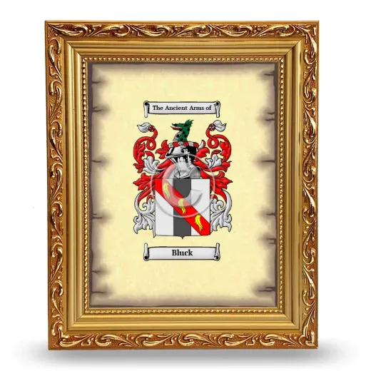 Bluck Coat of Arms Framed - Gold