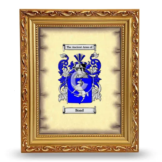 Boad Coat of Arms Framed - Gold