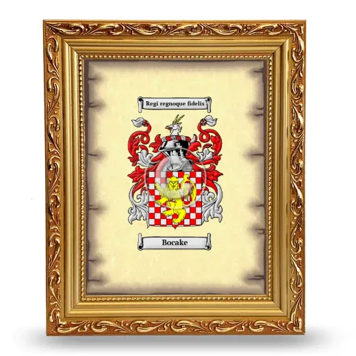 Bocake Coat of Arms Framed - Gold