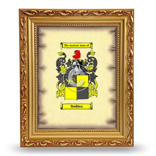 Boddan Coat of Arms Framed - Gold