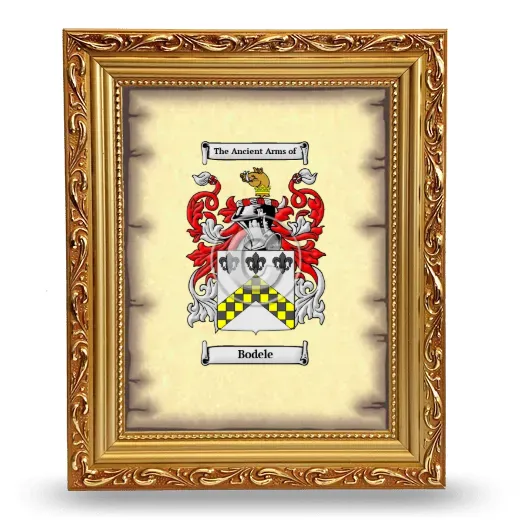Bodele Coat of Arms Framed - Gold