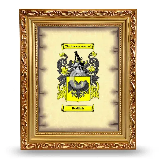 Bodfish Coat of Arms Framed - Gold