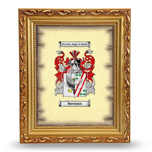 Boerman Coat of Arms Framed - Gold