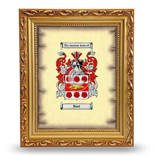 Boet Coat of Arms Framed - Gold