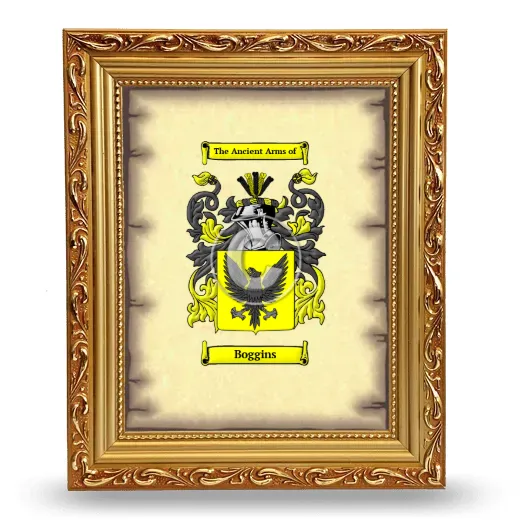 Boggins Coat of Arms Framed - Gold