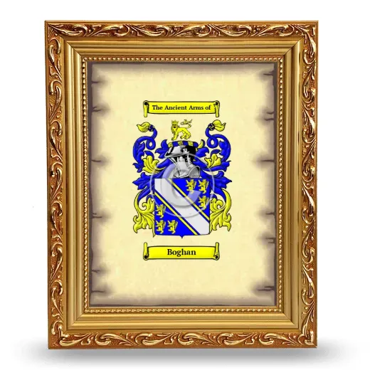 Boghan Coat of Arms Framed - Gold